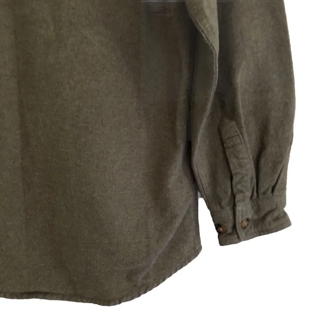 Stoic Hemlock Chamois Shirt Mens Size S Olive Heavy Flannel Outdoor Shacket